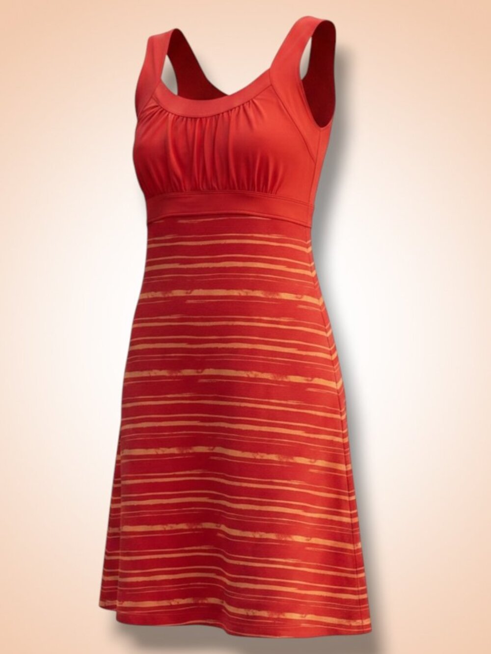 Alpine Design Colorblock Performance Flounce Athletic Dress Red Orange M‎